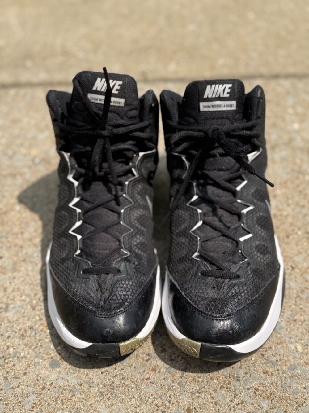 Nike Zoom Without A Doubt Mid Men 11 Y2K Hoop Streetwear Black White 4013 - Picture 5 of 9